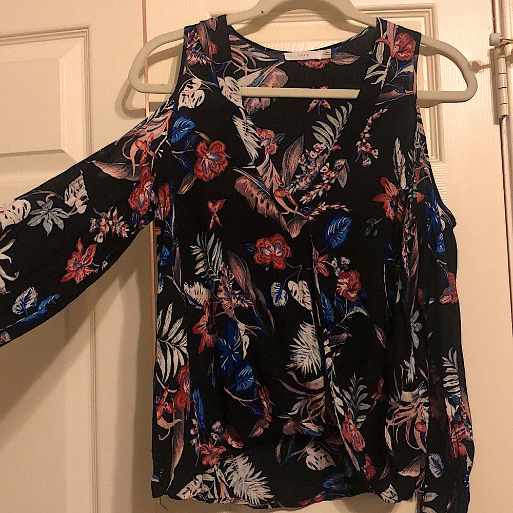 Lush Cold Shoulder Flower Top
